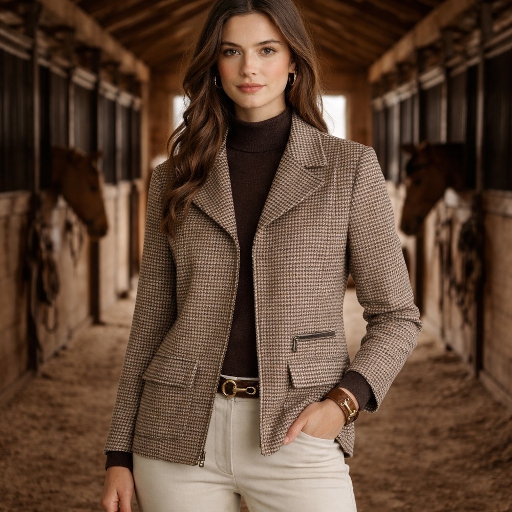 Vintage Embassy Row Wool riding Tweed blazer size 12 equestrian heritage